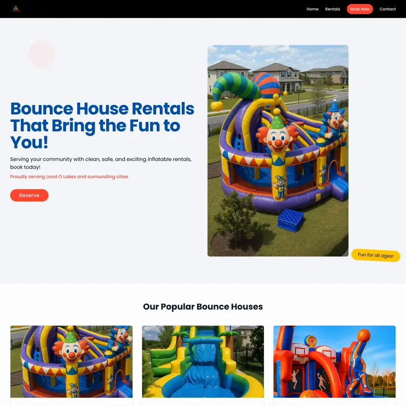 The Fun Frenzy Rental website, built by Northfolk
