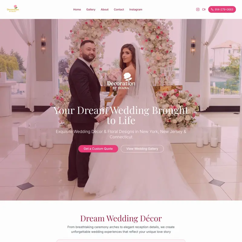 The Decoration by Diana website, built by Northfolk