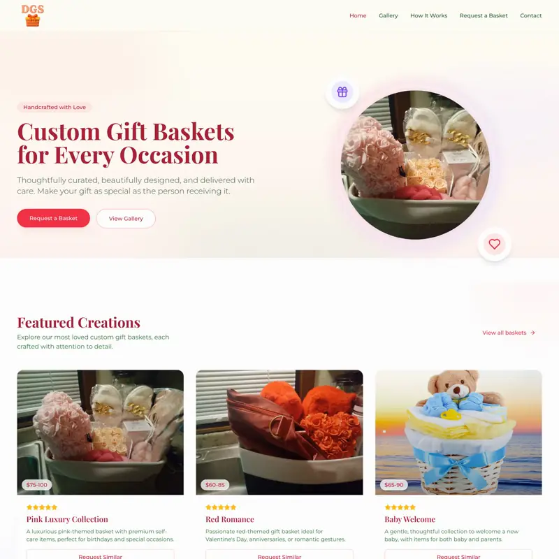 The Dreams Gift Shop website, built by Northfolk