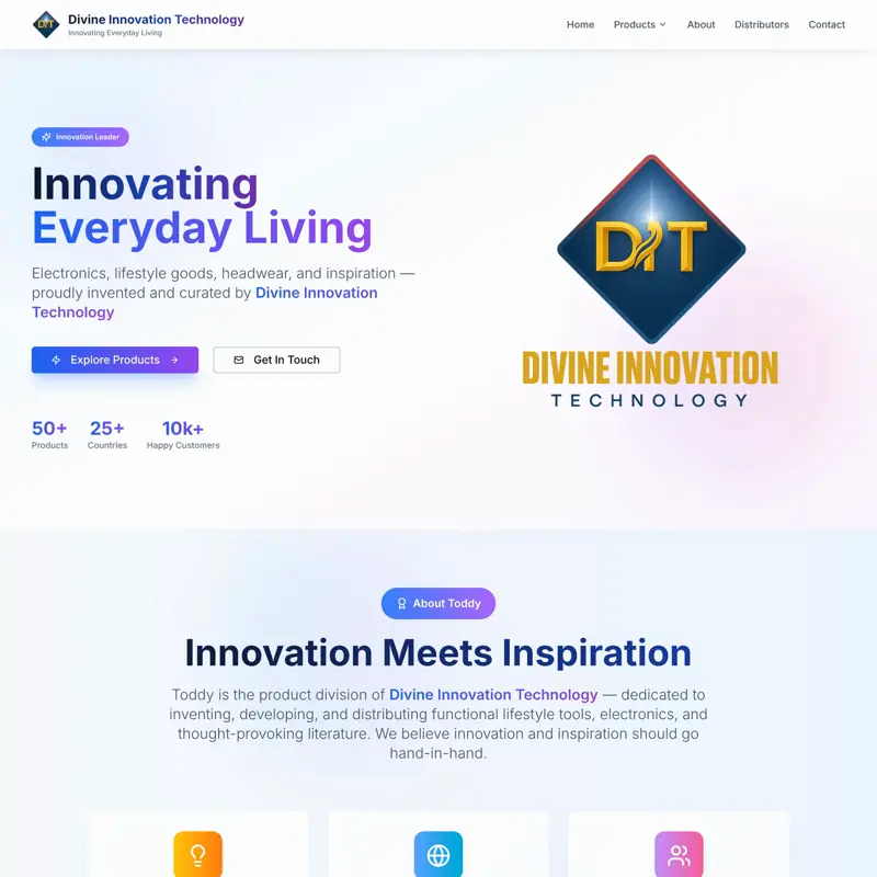 The Divine Innotech website, built by Northfolk