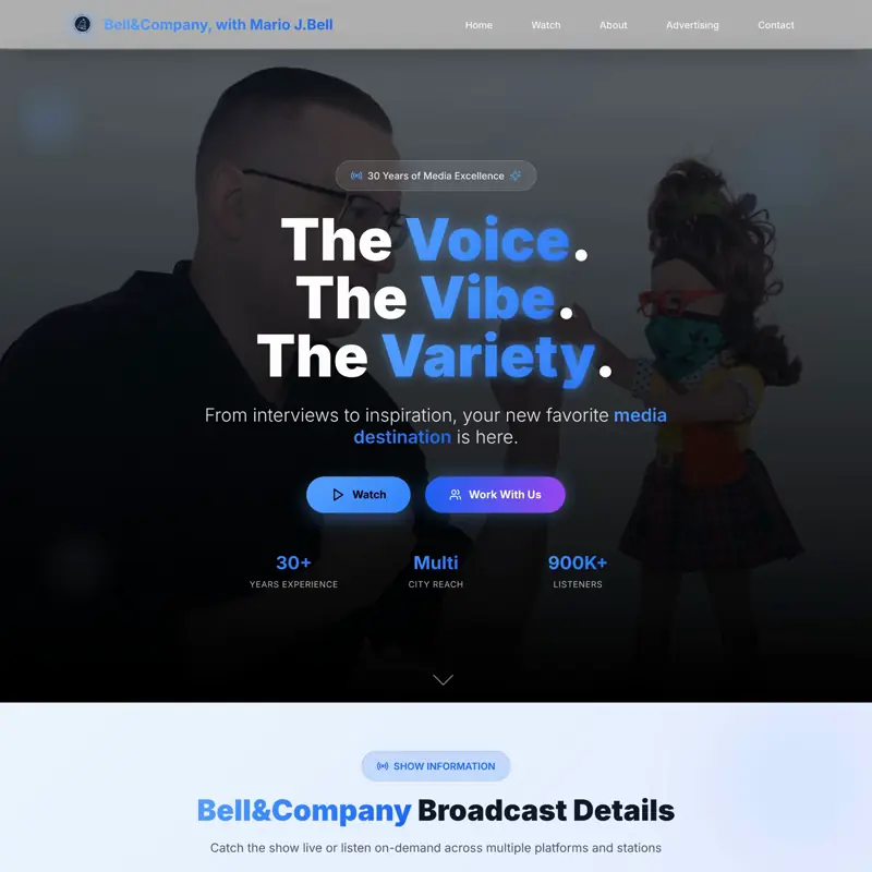 The Mario J Bell website, built by Northfolk