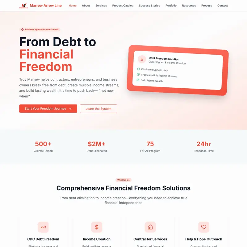 The Marrow Arrow Line website, built by Northfolk