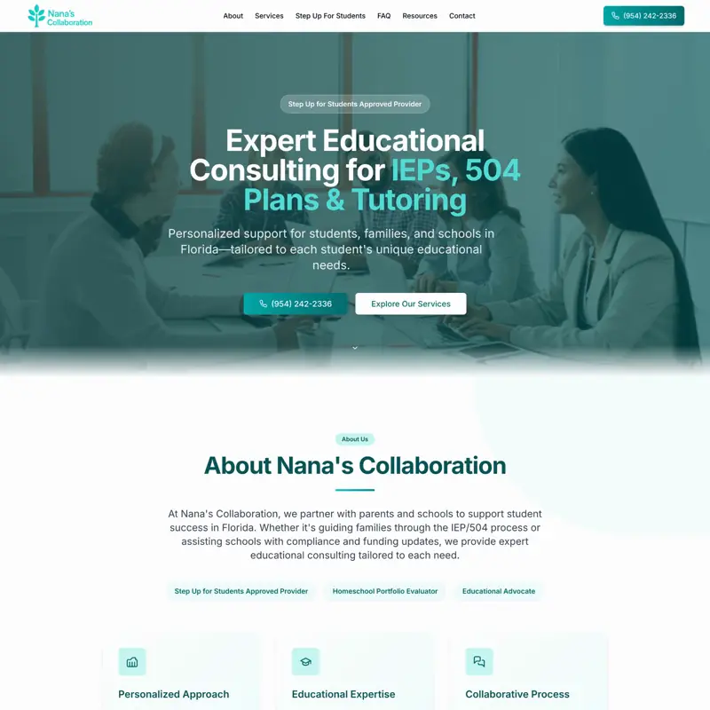 The Nanas Collaboration website, built by Northfolk