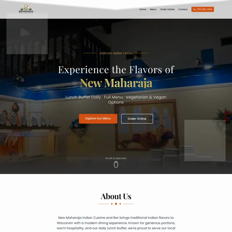 The New Maharaja website, built by Northfolk