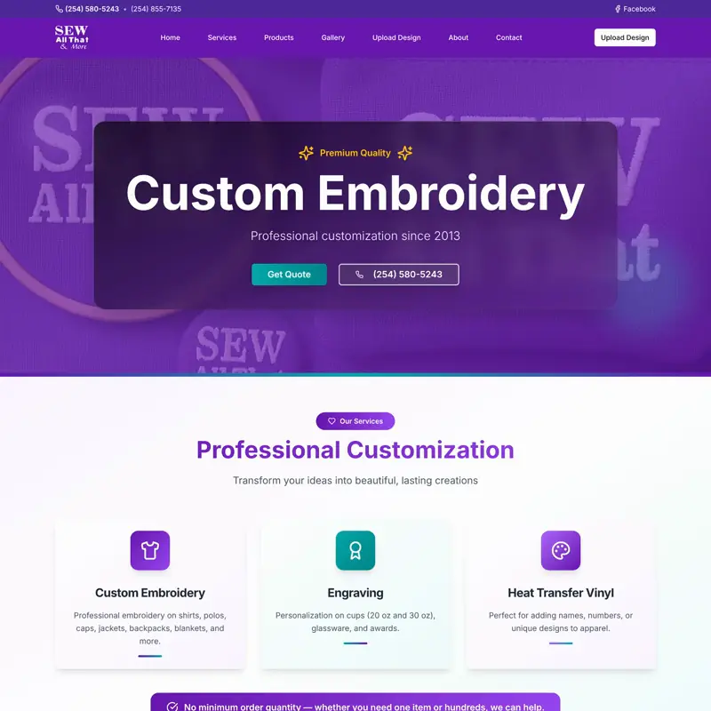 The Sew All That and More website, built by Northfolk